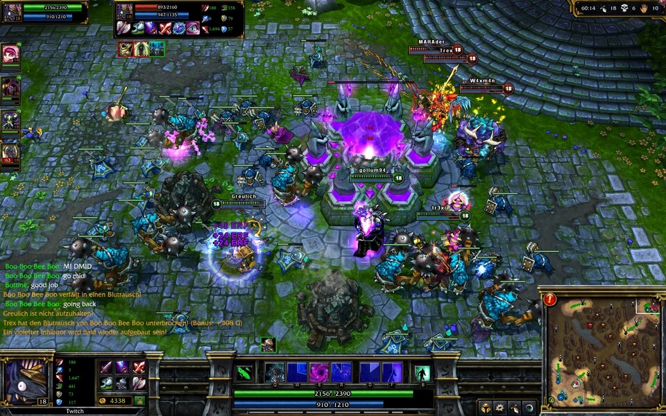 Die Comicgrafik von League of Legendswirkt weniger erwachsen und detailärmer als die von Heroes of Newerth.