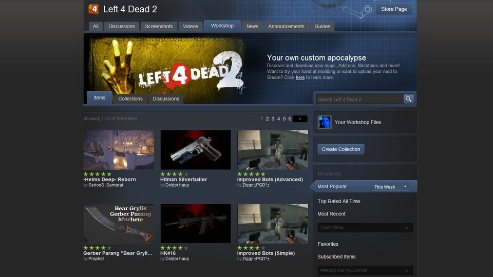 Der Left 4 Dead 2 Workshop bietet unzählige neue Inhalte - kostenlos.
