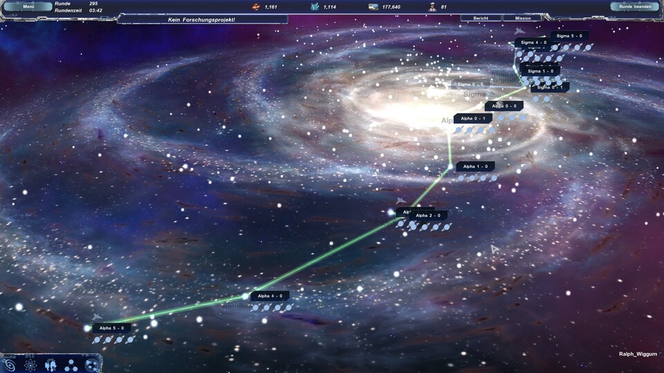 Die Galaxiekarte rückt zu wenige Informationen heraus, außerdem sind Flotten und Schiffe schwer zu erkennen.