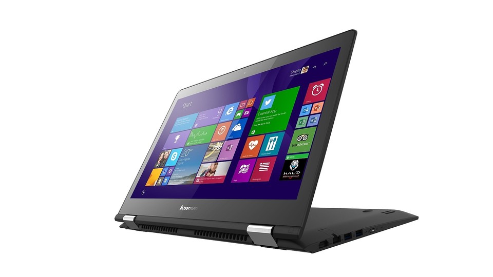 Das Lenovo Yoga 500-14IBD ist ein Convertible, eine Mischung aus Notebook und Tablet also. 