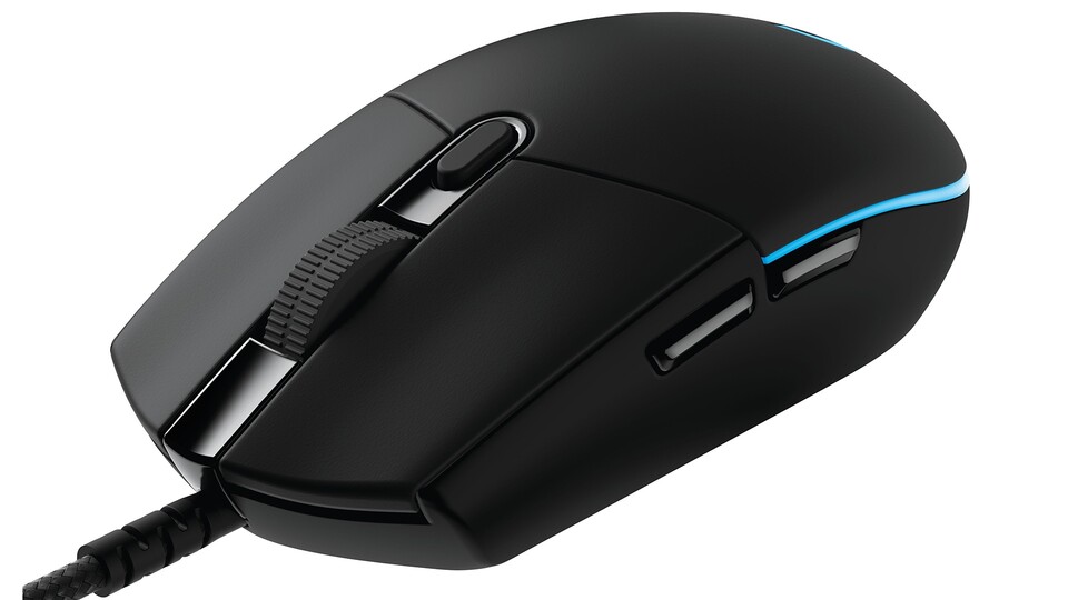 Die Logitech G Pro Gaming-Maus wirkt schlicht, überzeugt aber mit präziser Technik im Inneren. 