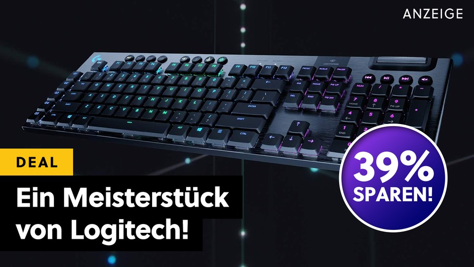 Mit mehr als 100€ Preisnachlass ist die kabellose Logitech G915 eines der besten Tastatur-Angebote, das ihr derzeit abgreifen könnt!