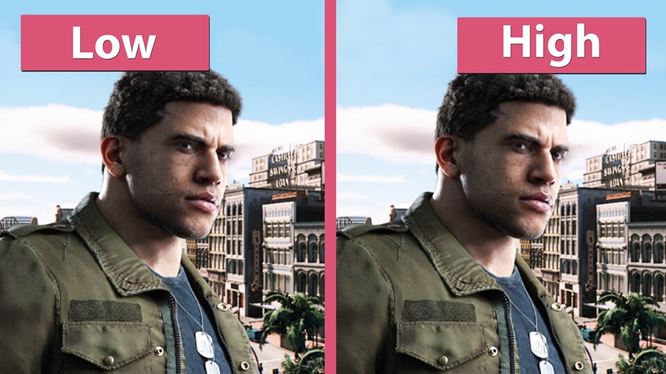 Mafia 3 - Niedrige und hohe Grafik-Details im Vergleich