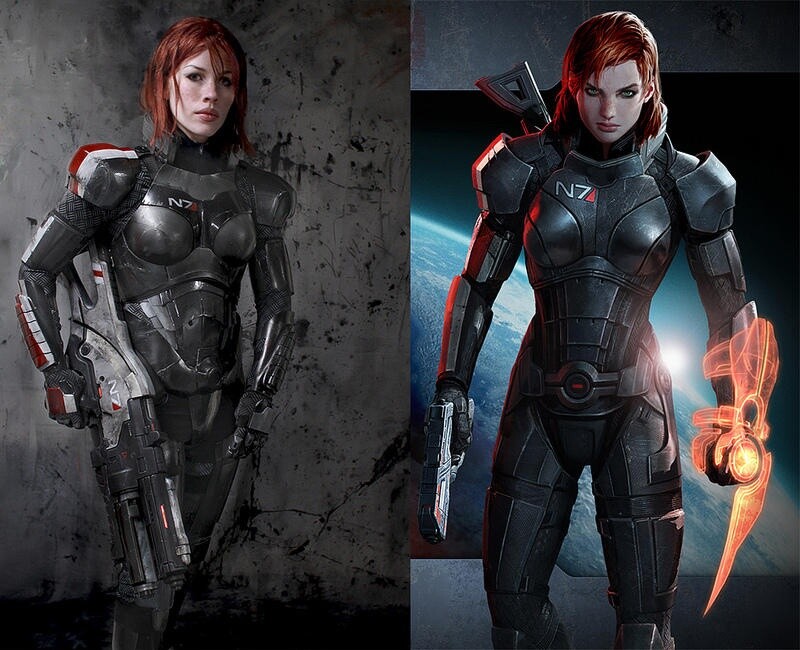 Freya Willia als Female-Shepard aus Mass Effect. Die Ähnlichkeiten zu einem offiziellen BioWare-Artwork sind frappierend.