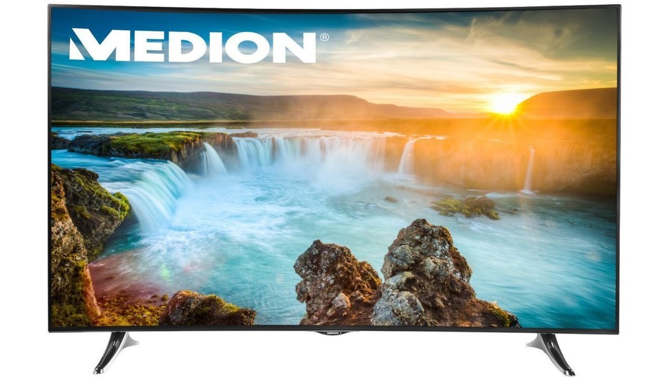 Der Smart-TV Medion Life X18064 überzeugt mit einem 55 Zoll großen Curved-Display und 4K-Auflösung.