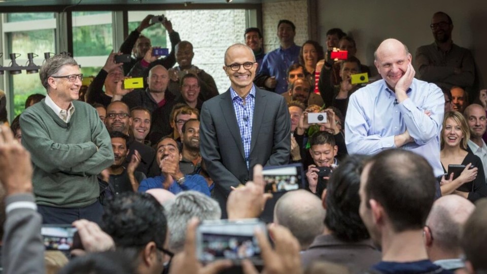 Microsoft stellt Satya Nadella bei &quot;Meet the CEO&quot; den Angestellten vor (Bildquelle: Microsoft)