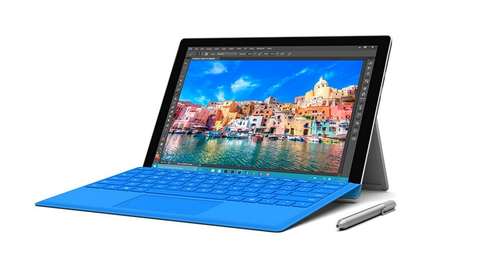 Das Microsoft Surface Pro 4 ist flexibel sowohl als Tablet als auch als Notebook einsetzbar.