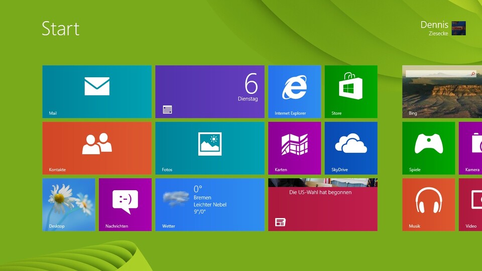 Microsoft Windows RT auf dem Microsoft Surface.