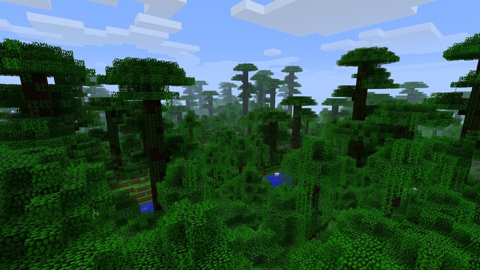 Mit diesem Screenshot wurden vor einigen Wochen erstmals die neuen Dschungel-Landschaften für Minecraft angekündigt.