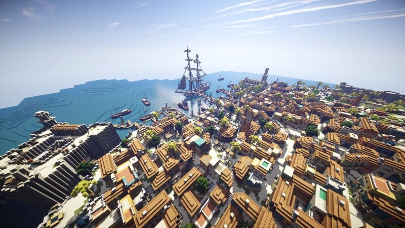 Minecraft: Mit ein wenig Geschick und viel Geduld lassen sich Städte wie Havanna aus Assassin's Creed 4: Black Flag nachbauen.