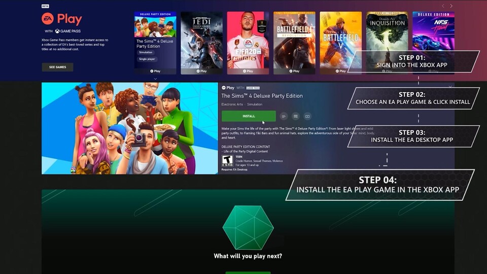 Mircosoft erläutert die Integration von EA Play in den Xbox Game Pass für den PC