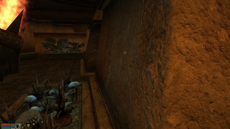 Morrowind sieht in der Open-Source-Engine OpenMW nun noch ein Stück hübscher aus: Die Engine unterstützt netzt native Specular Maps und Normal Maps, die Texturen Strukur verleihen und bestimmte Eigenschaften bei der Beleuchtung zuweisen. Das zeigt sich besonders gut an dieser Wand.