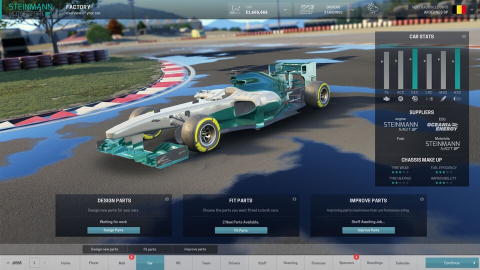 SEGA und Playsport Games haben den Patch 1.23 für den Motorsport Manager veröffentlicht. Dadurch können Spieler nun eigene Fahrzeug-Designs erschaffen und teilen.