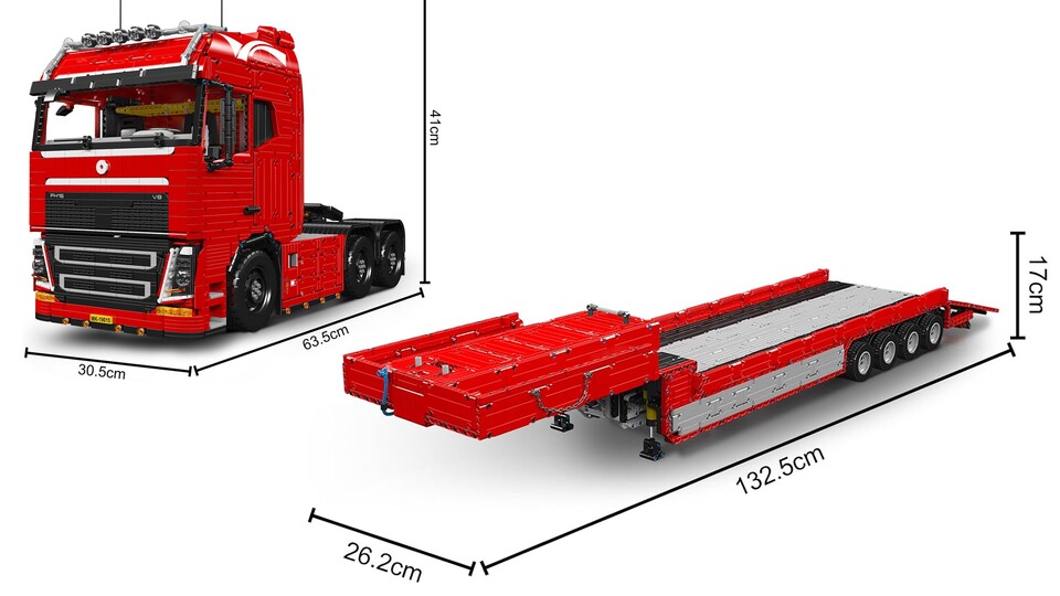 Die Ausmaße dieses Sets sind wirklich gigantisch: Komplett zusammengebaut erreicht es eine Gesamtlänge von ca. 1.5 meters!