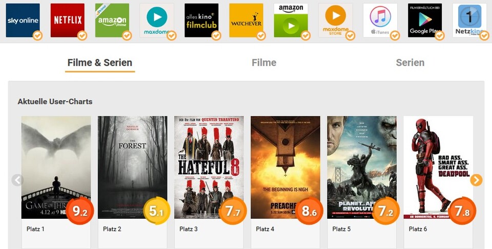 Moviepilot bietet einen neuen Streaming-Guide der verschiedenen VoD-Programme.