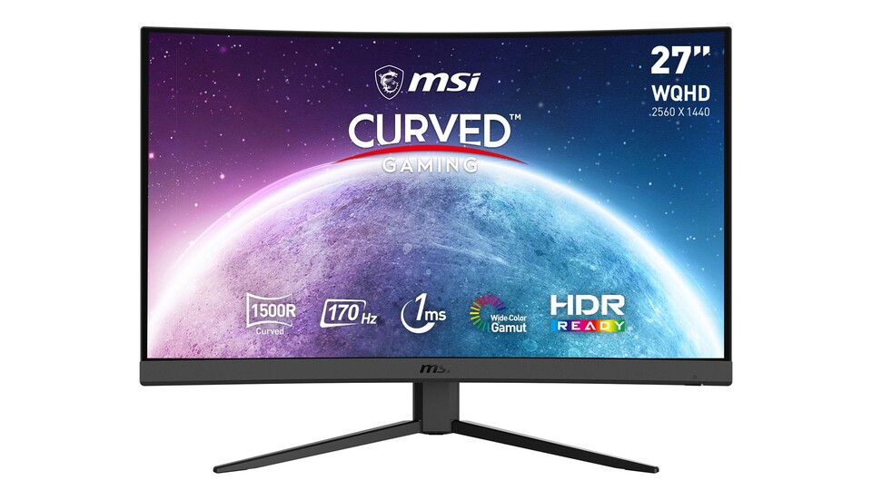 The inexpensive WQHD monitor with at least 144 Hz is slightly curved. Samsung's Odyssey G5, on the other hand, is slightly more curved.