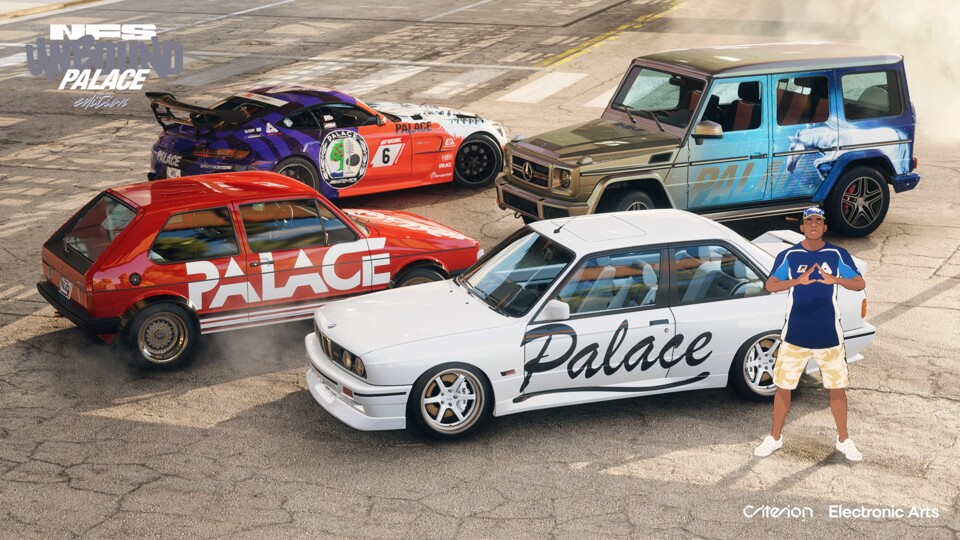 Diese Lackierungen für ausgewählte Fahrzeuge stecken in der Palace Edition von Need for Speed Unbound.