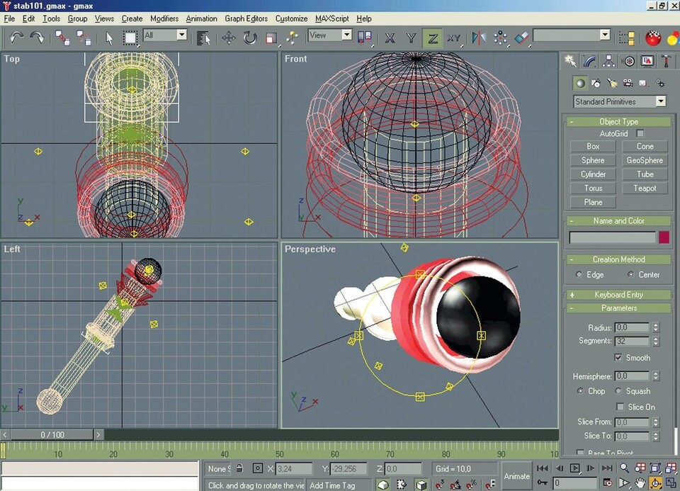 Bevor Sie einen komplexen 3D-Editor wie Gmax perfekt beherrschen, vergehen einige Monate harter Einarbeitungszeit.