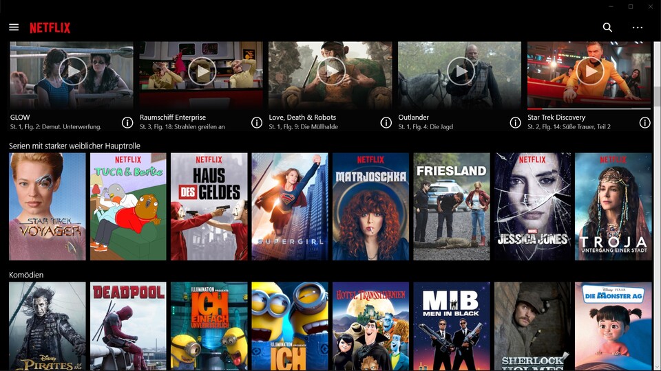 Mit der Netflix Windows 10-App die liebsten Filme und Serien im Überblick