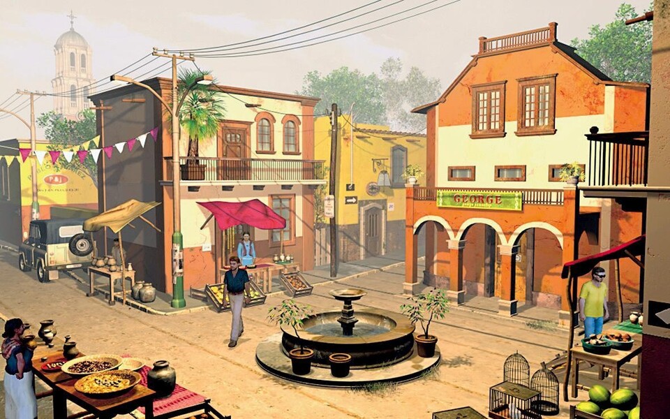Holan erkundet einen schön gezeichneten Marktplatz in Mexiko.