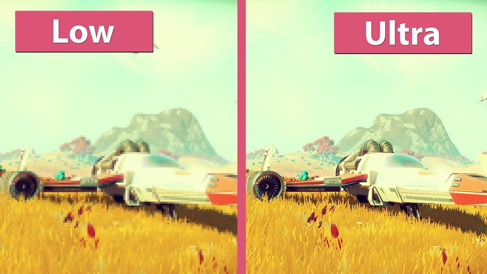 No Mans Sky - Niedrige, mittlere und ultra Grafik-Details im Vergleich