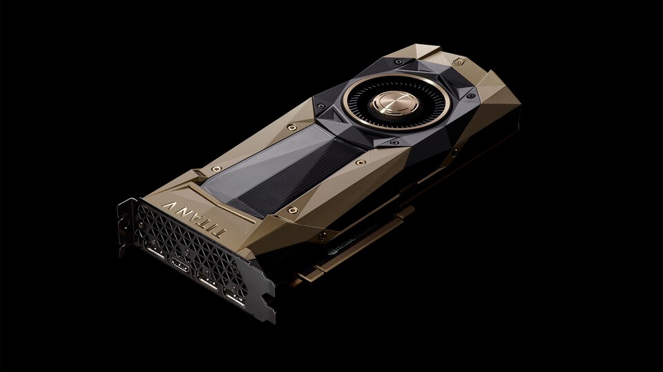 Die Nvidia Titan V ist zumindest in einem Benchmark fast 50 Prozent schneller als eine Geforce GTX 1080 Ti. (Bildquelle: Nvidia)