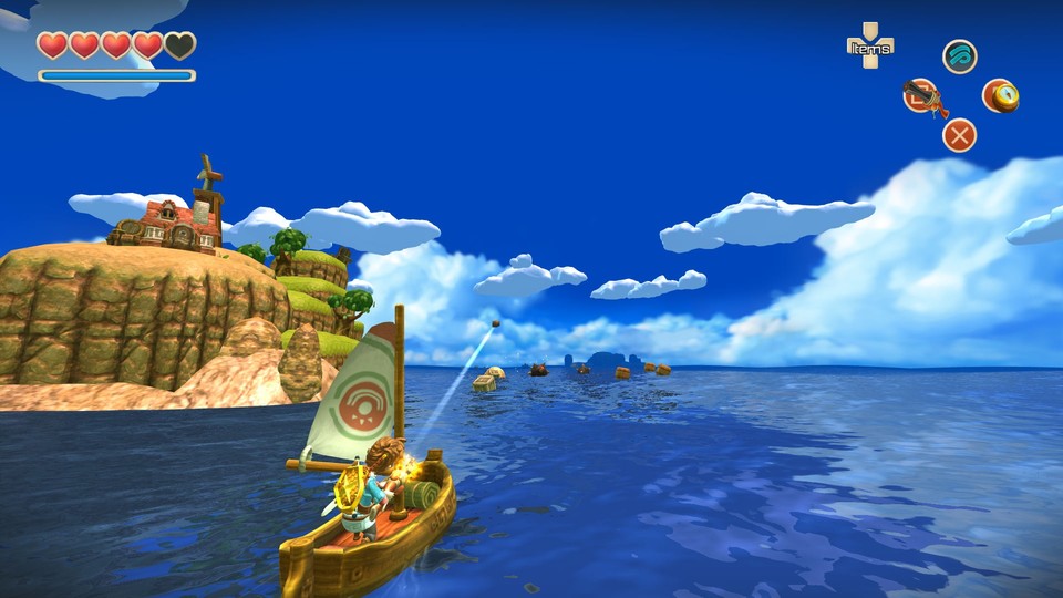 Mit dem Boot reisen wir zu anderen Inseln - Zelda: The Wind Waker lässt grüßen.