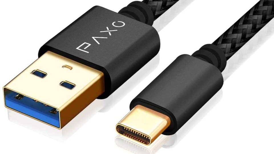 USB 3.0 Anschlusskabel müssen nicht zwingend Datenübertragung unterstützen, Smartphones liegen oft reine Ladekabel bei.*