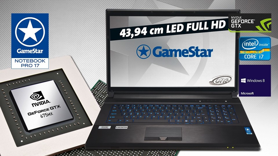 Das neue Gehäuse des One GameStar-Notebook Pro 17 bringt bessere Verarbeitung, mehr Ausstattung und elegantere Optik mit sich.