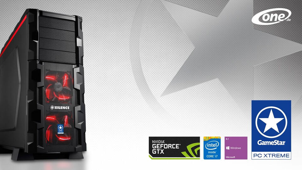 Das neue Gehäuse des One GameStar-PC Xtreme bietet Platz für bis zu acht Lüfter und Grafikkarten mit bis zu 36 cm Länge.