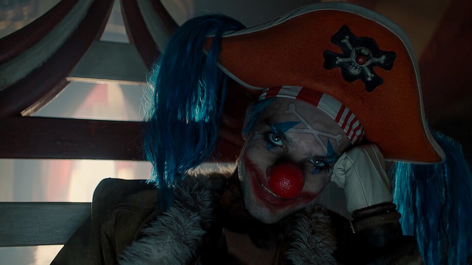Es gibt eben einen Piraten, der sich als Clown verkleidet und gerne Zirkus spielt. Wieso? Völlig irrelevant. (Quelle: Netflix)