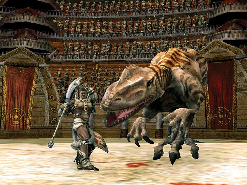In der Arena kämpft der Häuptling der Wüstenmenschen gegen den Giant-King.
