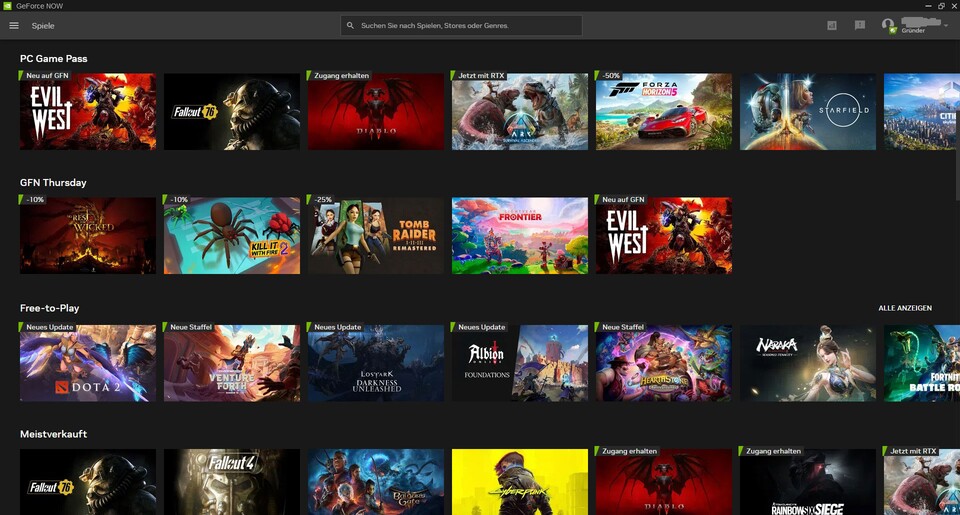 Geforce Now von Nvidia ist neben dem Xbox Cloud Gaming von Microsoft der beliebteste Cloud-Gaming-Anbieter.