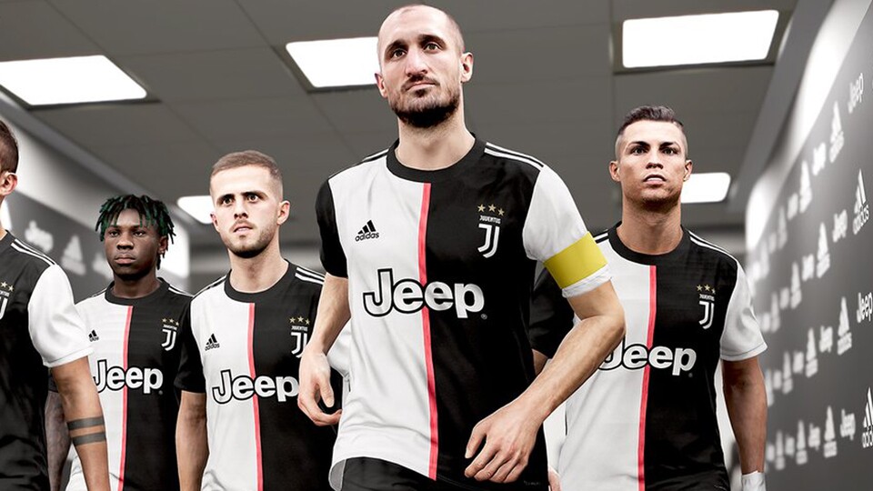 Mit originalen Trikots, Logos und unter ihrem tatsächlichen Teamnamen werden wir die Stars von Juventus Turin nur in PES 2020 und nicht in FIFA 20 zu sehen bekommen.