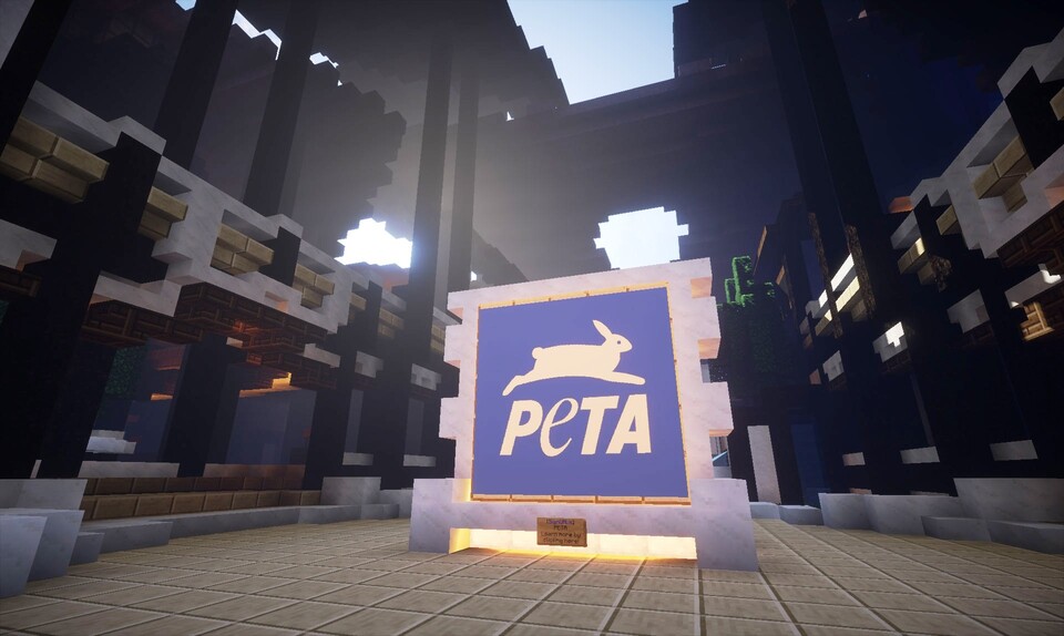 Die Tierrechtsorganisation PETA eröffnet am Wochenende eigene Server in Minecraft. Dort findet sich unter anderem eine virtuelle Nachbildung des PETA-Hauptquartiers.