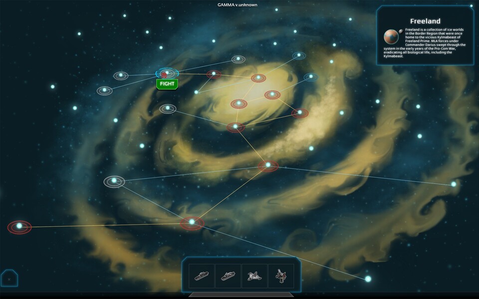 Im Galactic War Modus erobert der Spieler im Alleingang die ganze Galaxie gegen KI-Feinde.