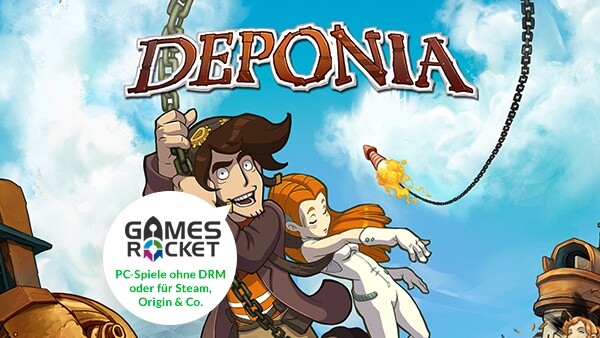 Zum Start von GameStar Plus gibt es als Vollversion das hochkarätige Adventure Deponia vom deutschen Spiele-Shop Gamesrocket.de.