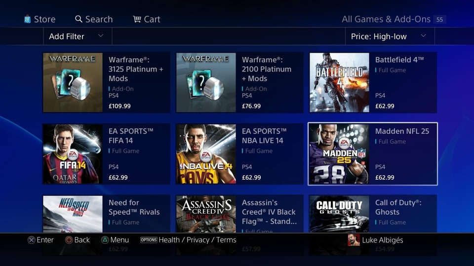 Der Store der PlayStation 4: Sony darf nur gewisse Nutzerangaben bei Einkäufen einfordern.
