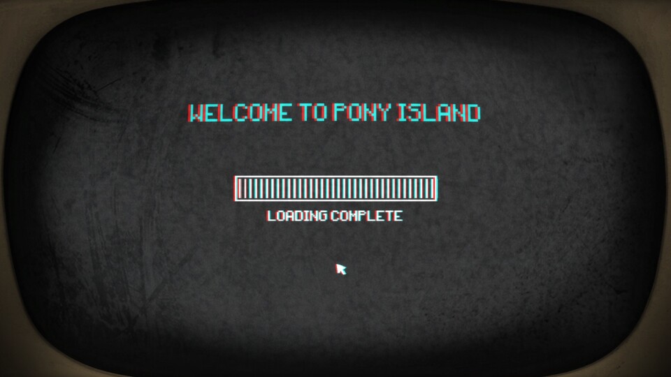 Das gesamte Spiel findet auf einem Röhrenbildschirm statt. In Pony Island spielen wir jemanden, der Pony Island spielt.
