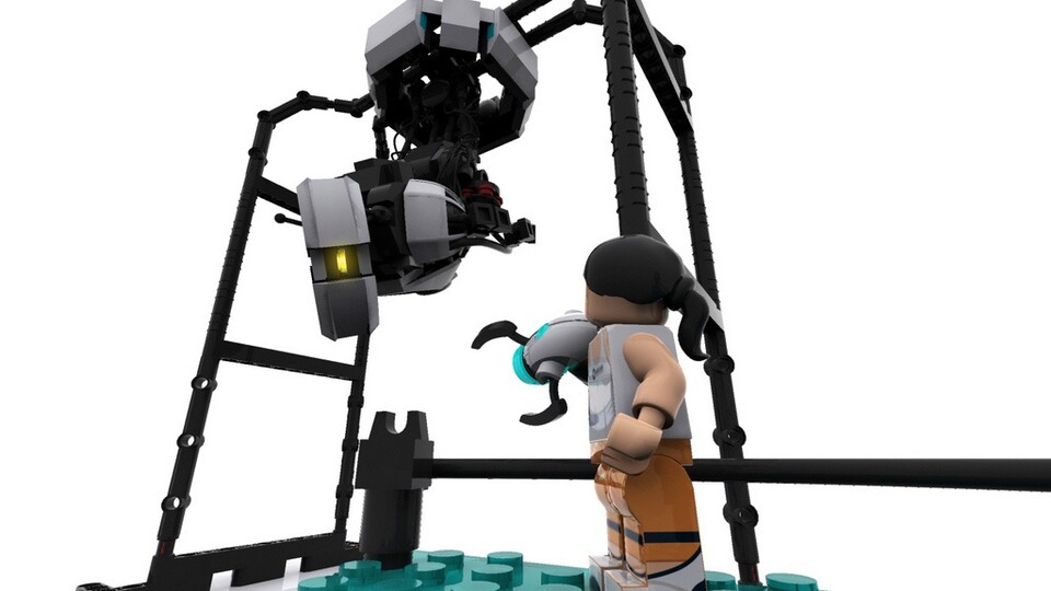 So sieht das Lego-Set von Portal 2 aus.