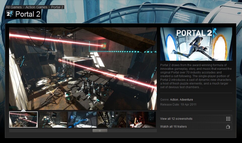 Heute morgen gegen 6:30 erschien Portal 2 auf Steam. : Heute morgen gegen 6:30 erschien Portal 2 auf Steam.