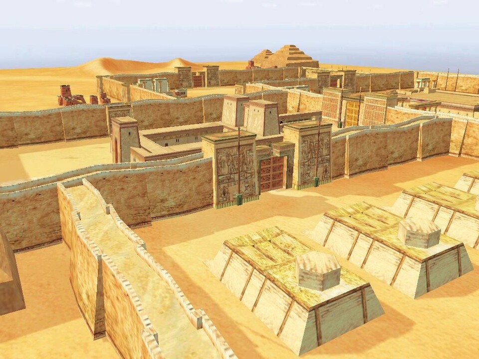 Zwei der weiteren Einsatzgebiete: In Gallien (oben) erwarten Sie saftige Wiesen und umzäunte Lager, in Ägypten gilt es, Wüstenstädte zu erobern.