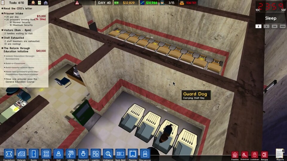 Den 2D-Titel Prison Architect kann man ganz ohne Mods auch in 3D spielen.