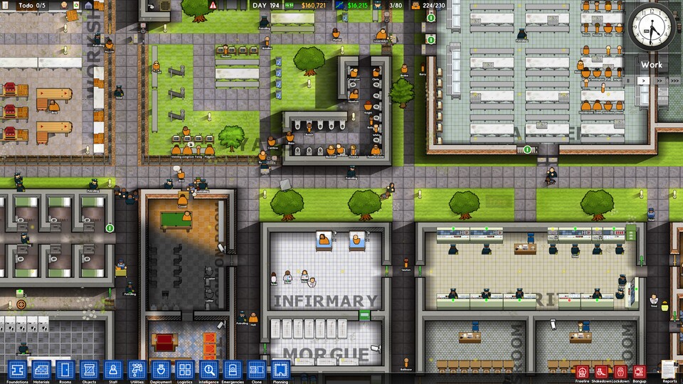 In Prison Architect ist der Name Programm: Statt einer schönen Stadt, errichtet ihr ein Gefängnis für Sträflinge.