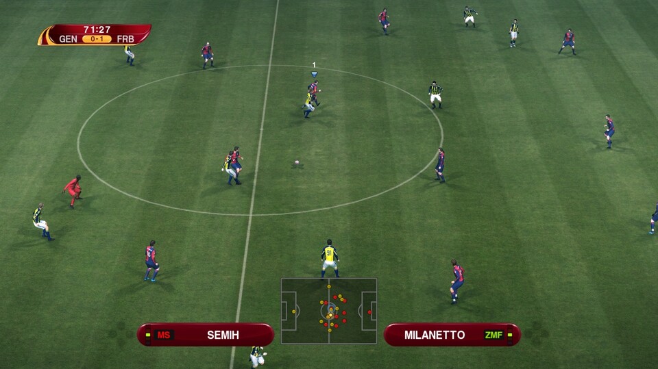 Bei den Partien der Europa League färbt sich das Interface rot, passend zum Turnierlogo.