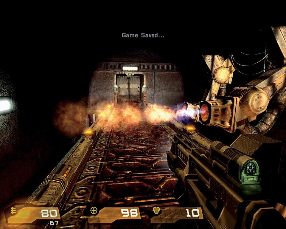 Quake Raider: Eine nervige Jump-and-run-Passage über Fließbänder mit Fe