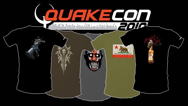 Die Preise: 15 T-Shirts direkt von der Quakecon mitgebracht.
