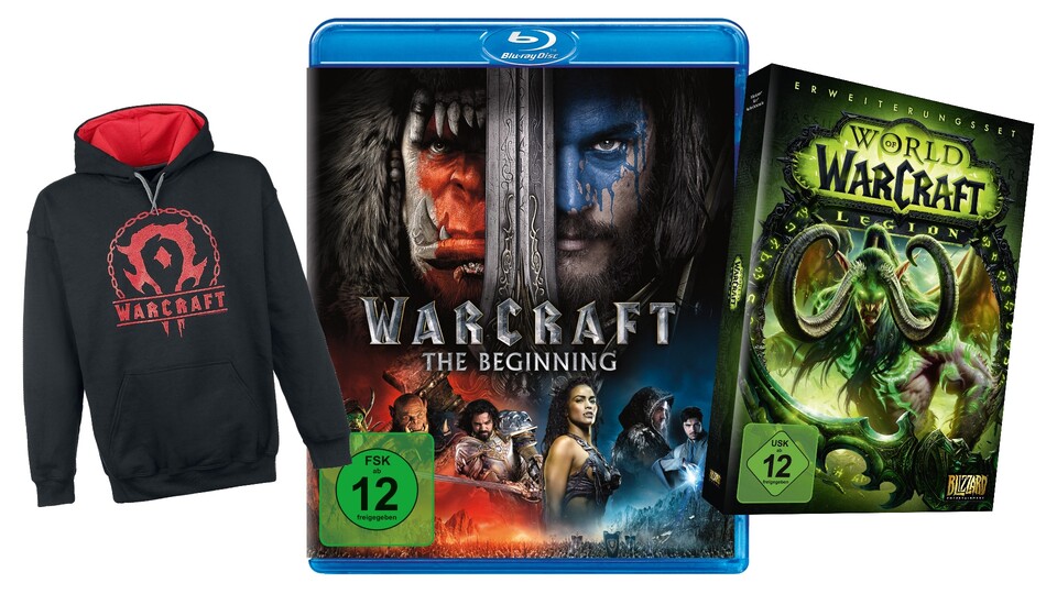 Zum Film Warcraft: The Beginning gibt's für Azeroth-Experten noch einen Hoodie, das neueste WoW-Addon, Legion, und Karten für Madame Tussauds in Berlin.