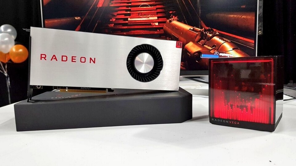 Die Radeon RX Vega mit einem Holocube (Bildquelle: AMD/Twitter)