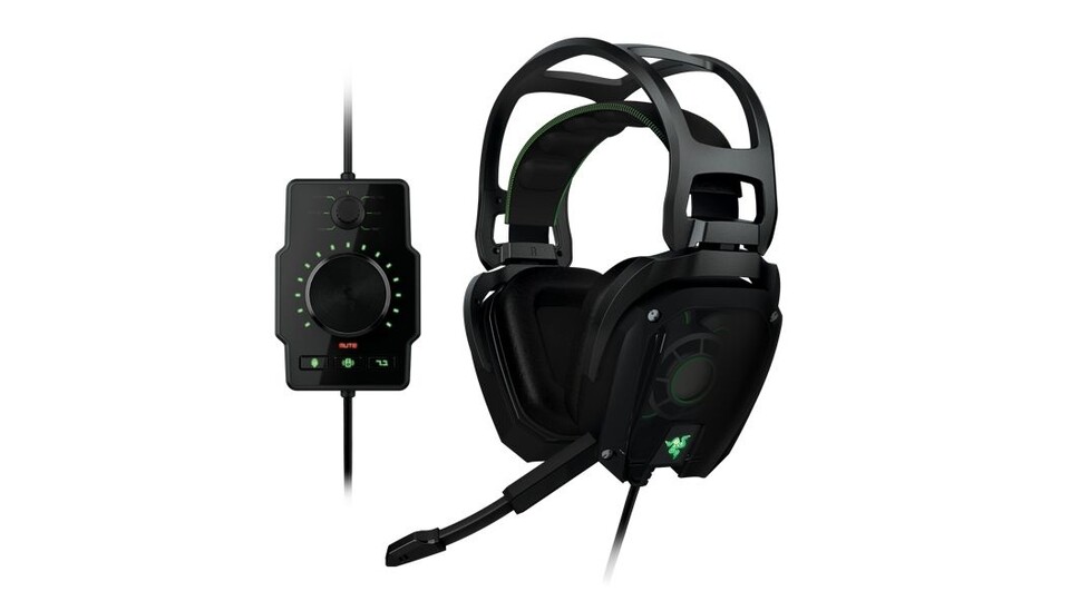Razers Tiamat 7.1 ist (im Gegensatz zu Stereo-Headsets mit Raumklangsimulation)ein »echtes« Raumklang-Headset mit stattlichen fünf Lautsprechern pro Ohrhörer.